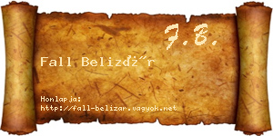 Fall Belizár névjegykártya